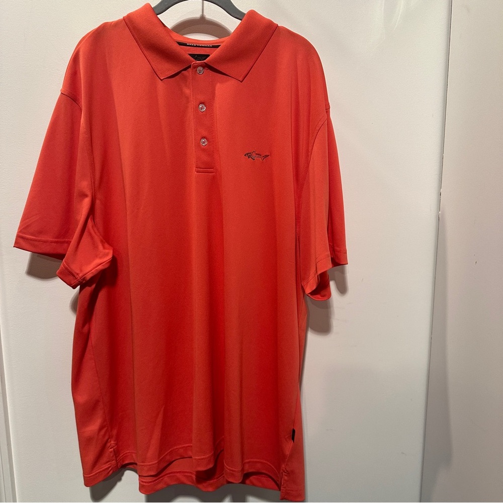 Greg Norman Men’s Short Sleeve short Polo Golf shirt - Orange - XXL